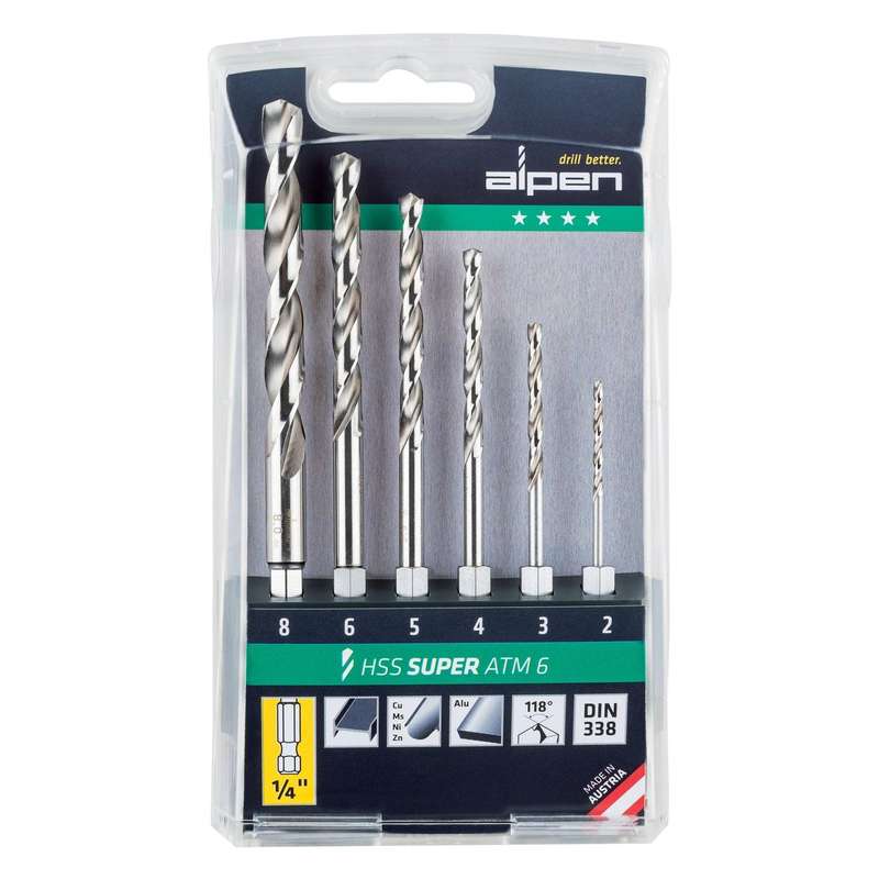 Hex Shank Hss Pro Set 6 Piece 2 3 4 5 6 8 Mm
