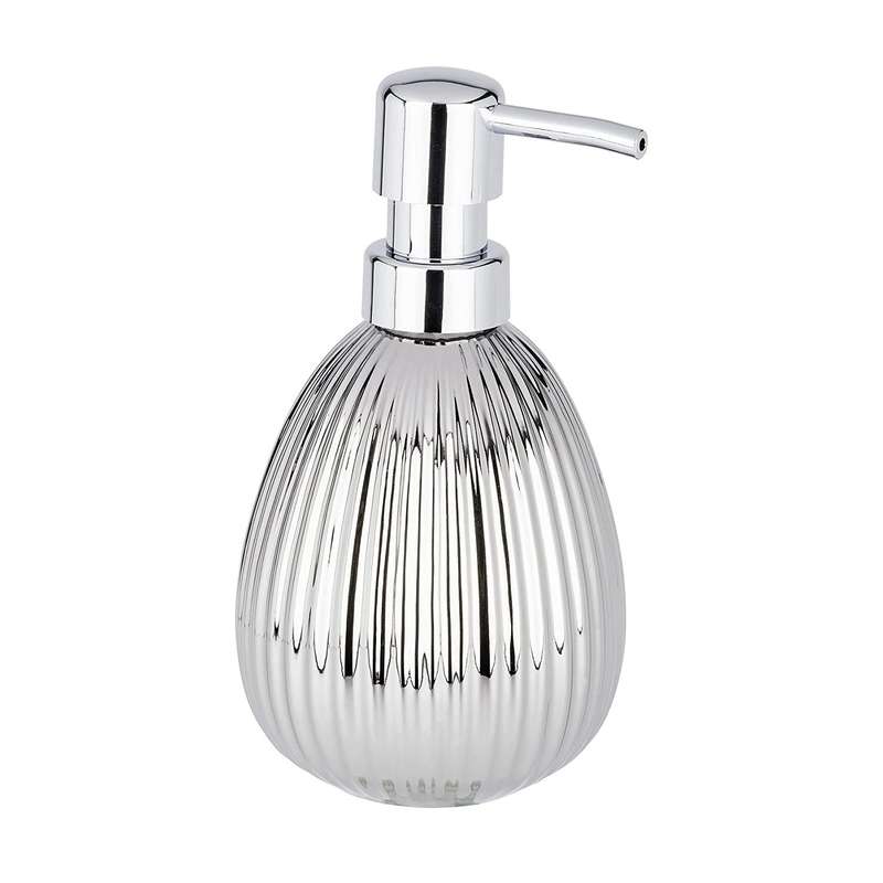 Soap Dispenser Polaris Range Silver Riff Ceramic