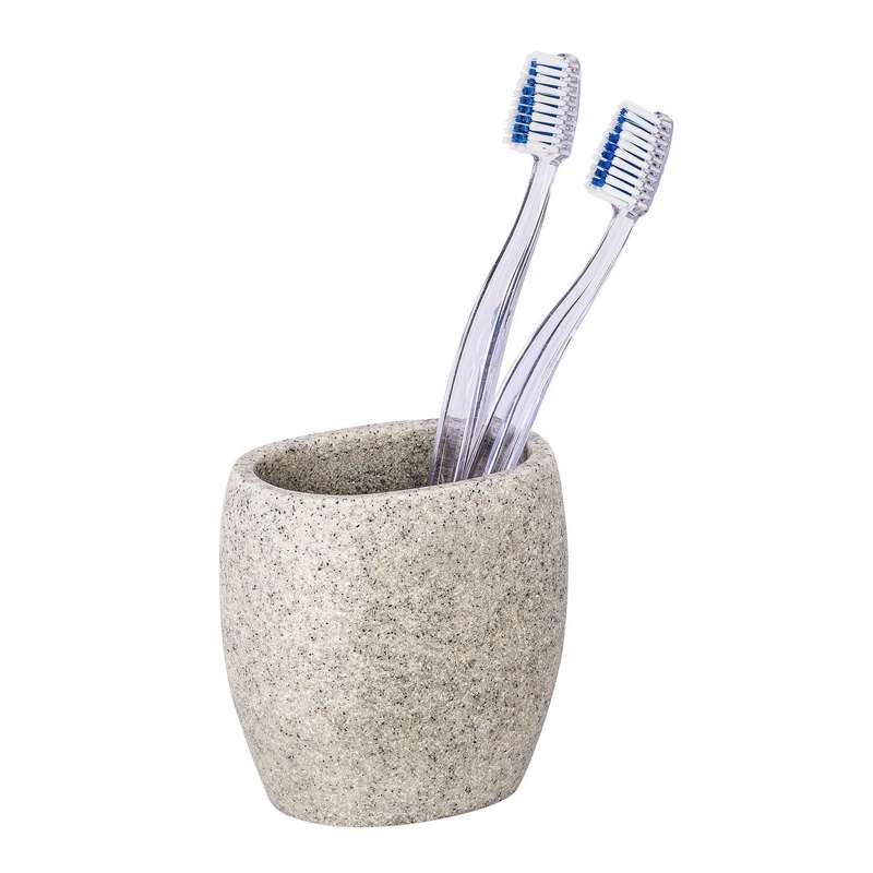 Toothbrush Tumbler Puro Polyresin Light Grey