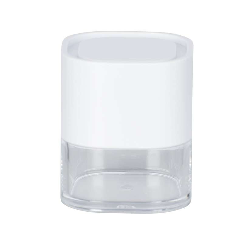 Bathroom Storage Jar Oria White & Clear Acrylic 7.5 X8.5 X7.5cm