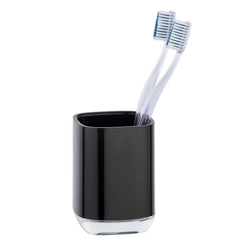 Wenko Toothbrush Tumbler - Mason - Black & Transparent