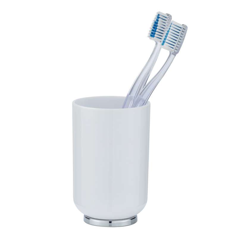 Toothbrush Tumbler Posa White/Chrome