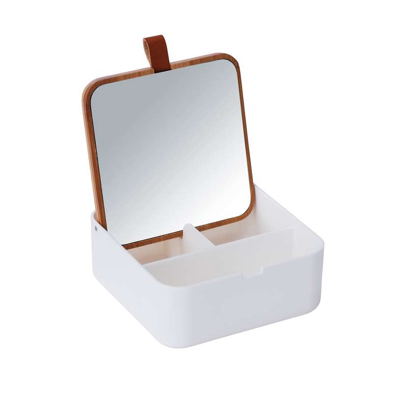 Wenko Organizer With Cosmetic Mirror - Bovisa - White
