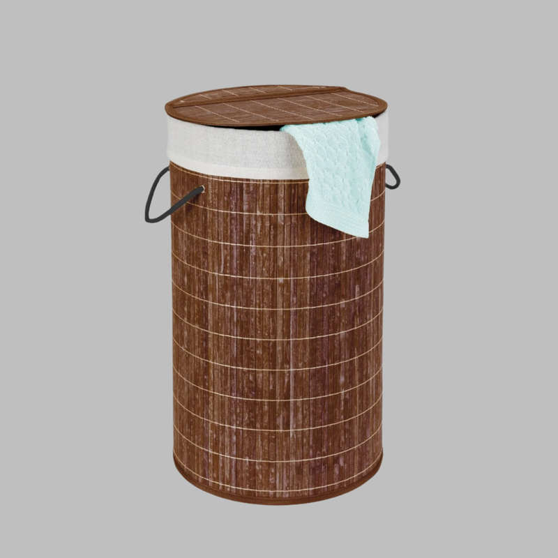 Laundry Basket 55 L Bamboo With Bag