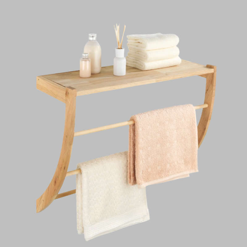 1 Shelf 3 Rail Wall Rack Norway Walnut
