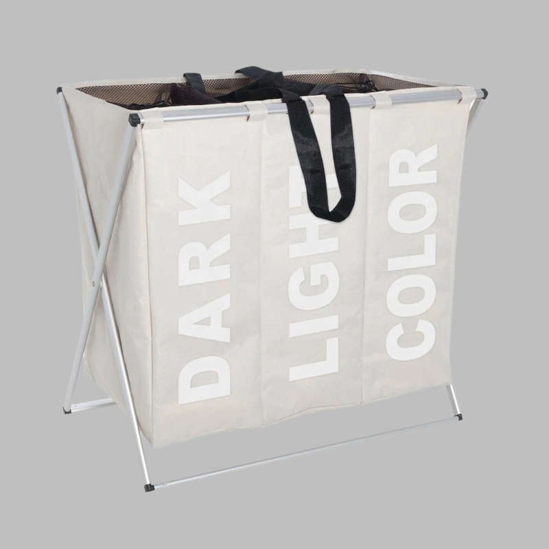 Laundry Basket 130 L 3x43 L 3 Section Trio Beige
