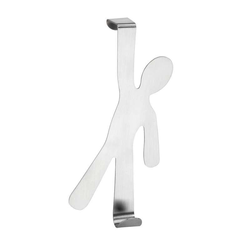 Door Mounted Hook Man Steel Matt Silver 2.5x8x15cm