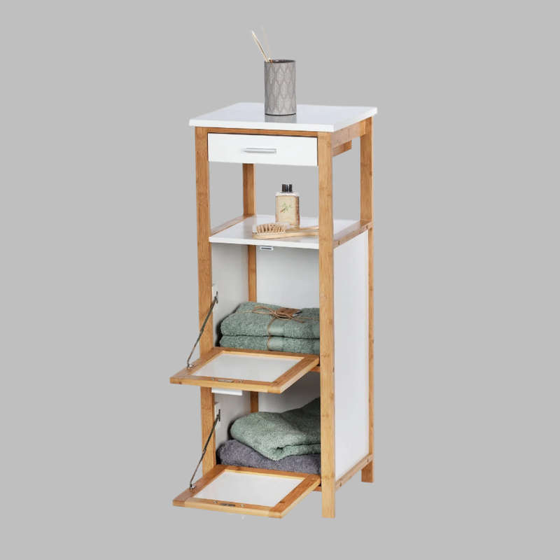 Shelving Unit W/ 2 Compartments + Drawer Finja Bamboo