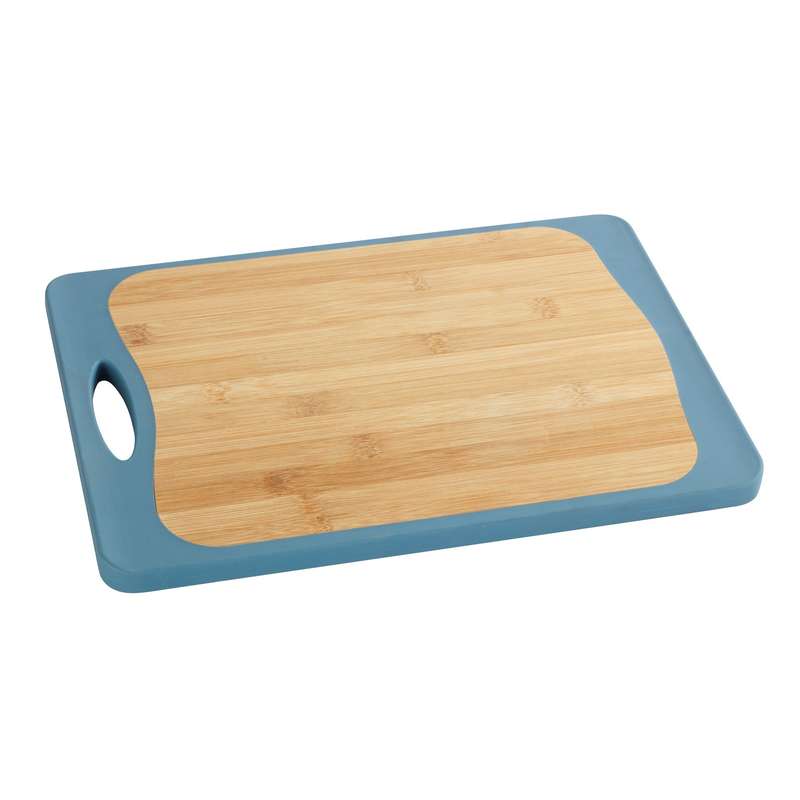 Double Sided Cutting Board Bamboo & Pp 33 X23 Anti Slip Tpe Blue
