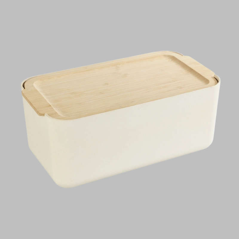 Wenko Derry Bread Box - Bamboo Lid & Integrated Cutting Board