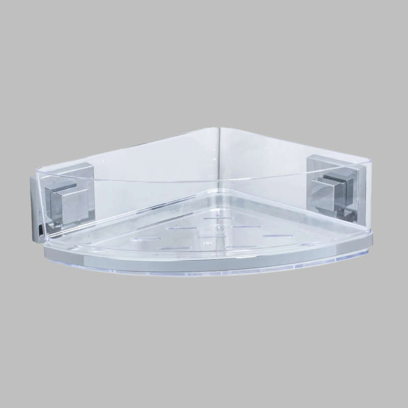 Vacuum Loc Corner Shelf Quadro Range S/Steel No Drilling