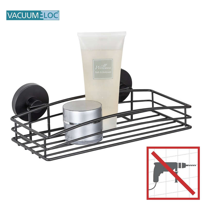 Vacuum Locâ® Wall Shelf Black Wall Shelf No Drilling