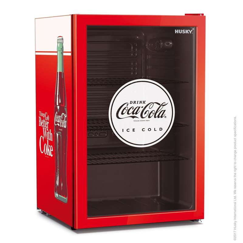 130 L Under Counter Beverage Cooler Glass Door Coca Cola Red