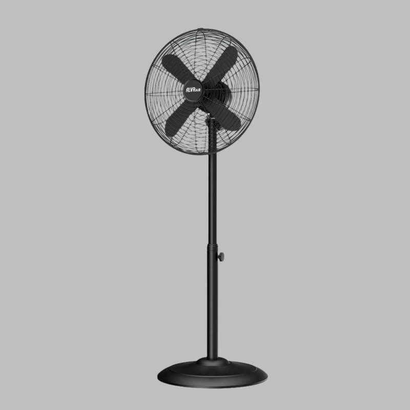 Alva 40Cm Metal Telescopic Pedestal Fan 1.2M Tall (Matte Black)