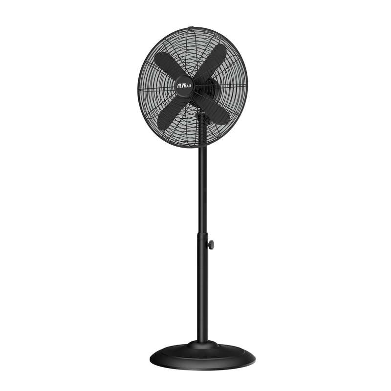 Alva 40Cm Metal Telescopic Pedestal Fan 1.2M Tall (Matte Black)