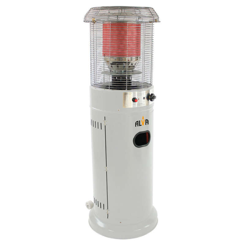Alva Short Stand Gas Patio Heater 1.35M - Light Cement Grey