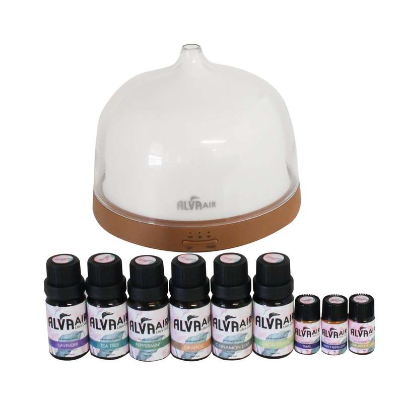 Diffuser For Aromatherapy Essential Oils & 9 Pc Oils Value Bundle