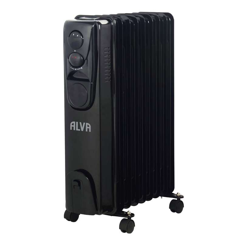 9 Fins 2000 W Oil Filled Heater Glossy Black