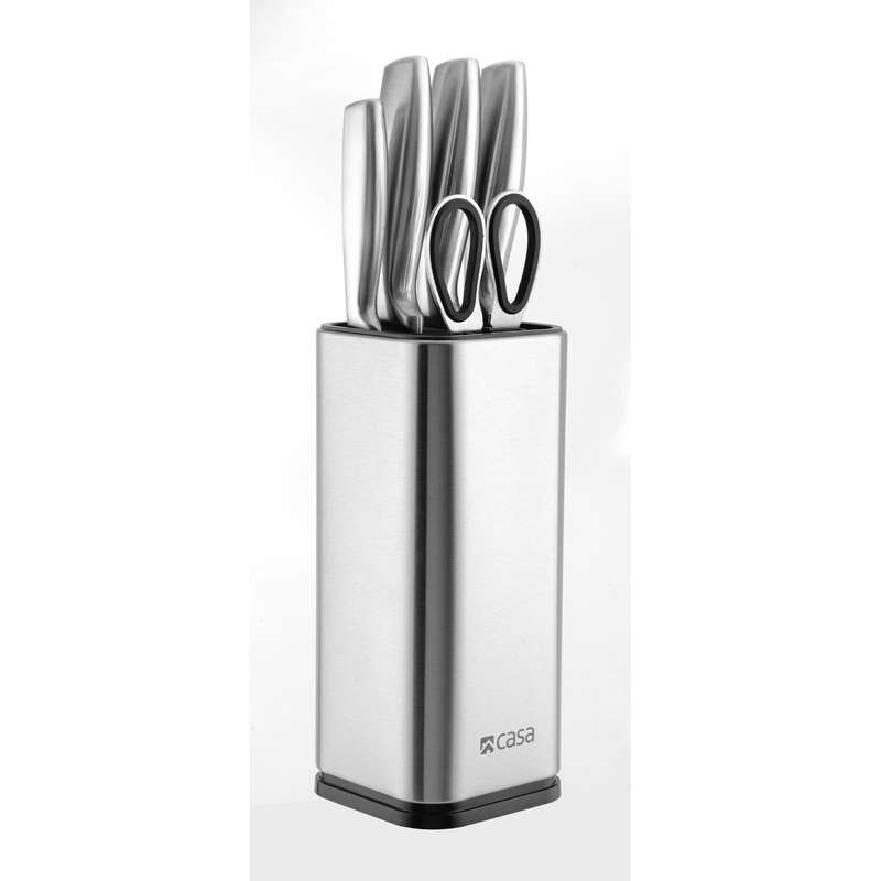 5 Pc Knife Set & Block Steel Palermo
