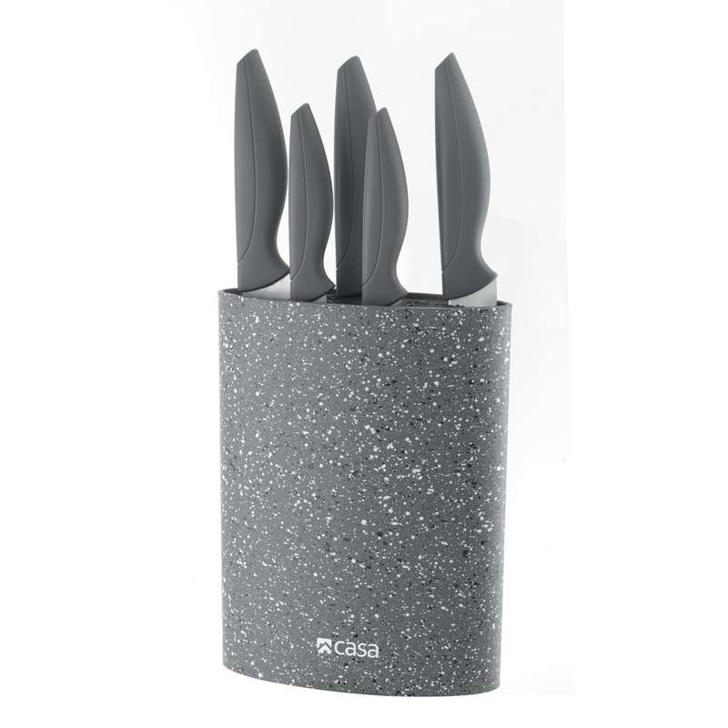 5 Pc Knife & Plastic Block Firenze