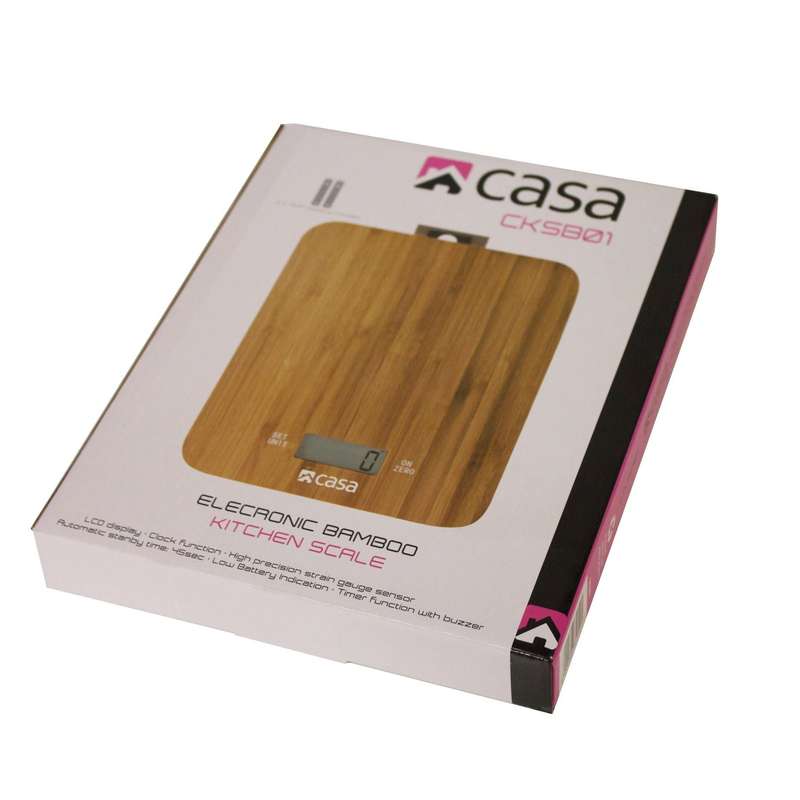 Kitchen Scale Bamboo Clock & Timer