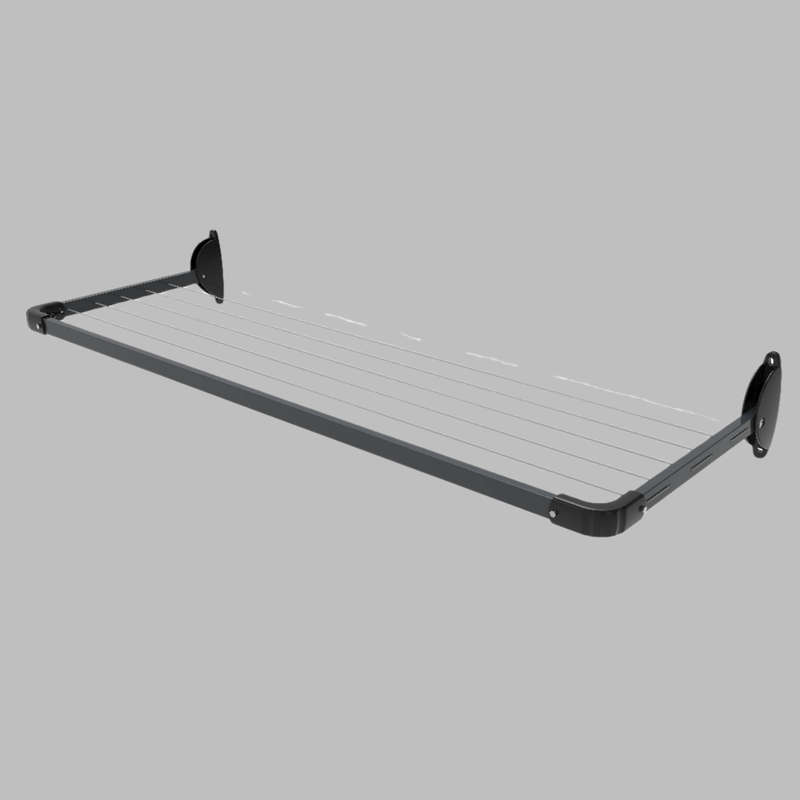 5 Line Mini Fold Down Wall Mounted Clothesline 1.5 M With 7.5 M Hanging Space