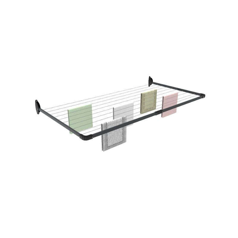 10 Line Single Fold Down Wall Mounted Clothesline 22 M