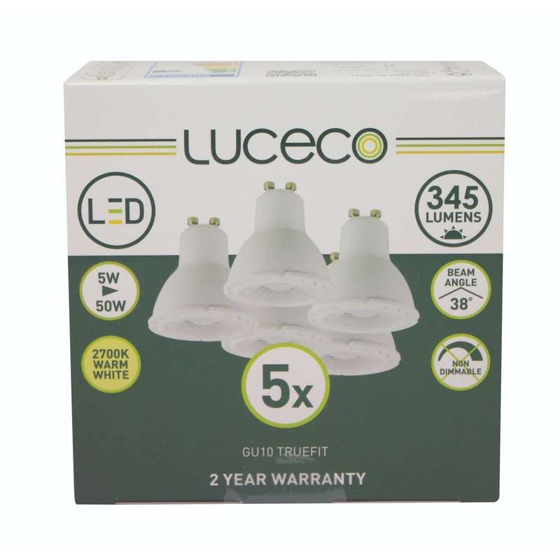 Gu10, 5 Pk 5 W, 370 Lm, Warm White, 2700 K, Non Dim Led Globe