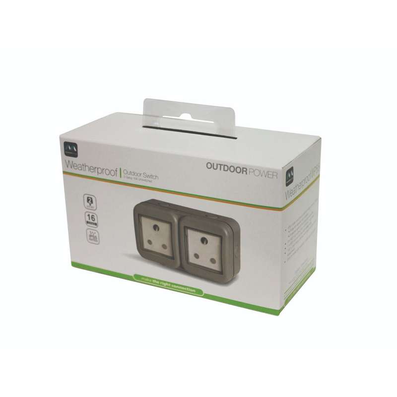 Ip55 Double Unswitched 16 A Sa Outdoor Socket (2 X 3 Pin)