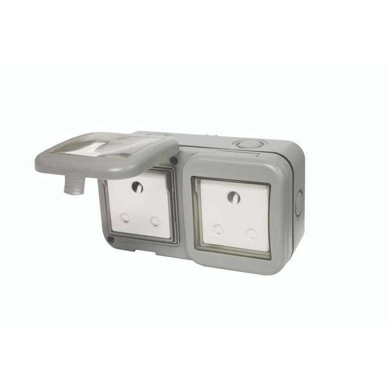 Ip55 Double Unswitched 16 A Sa Outdoor Socket (2 X 3 Pin)
