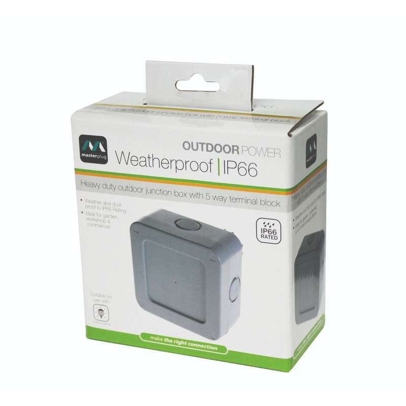 Masterplug Ip66 Heavy Duty Outdoor Square Junction Box