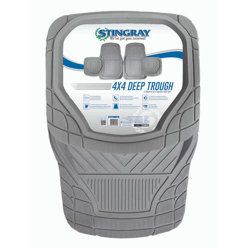 Car Mat 4 Pc Set Deep Trough