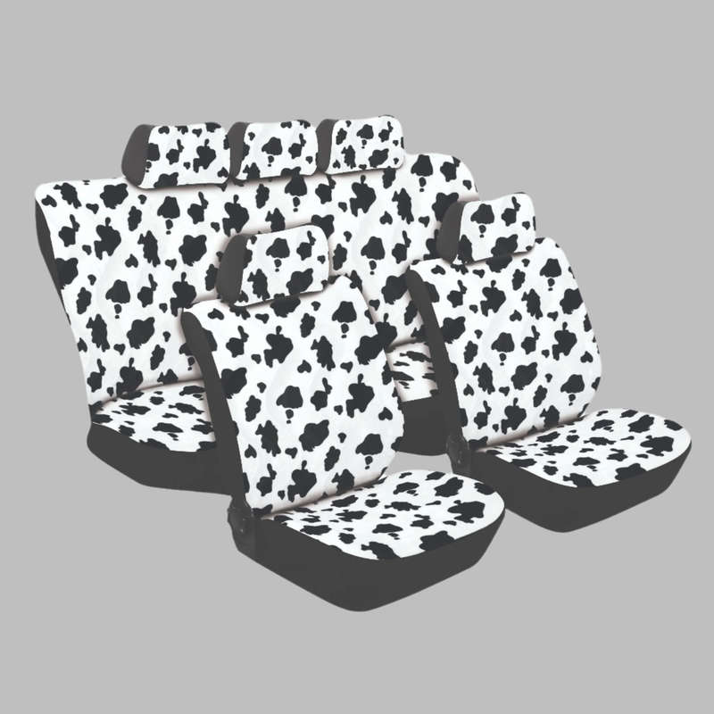 Texas Cow Print 11 Pc Car Seat Cover Set