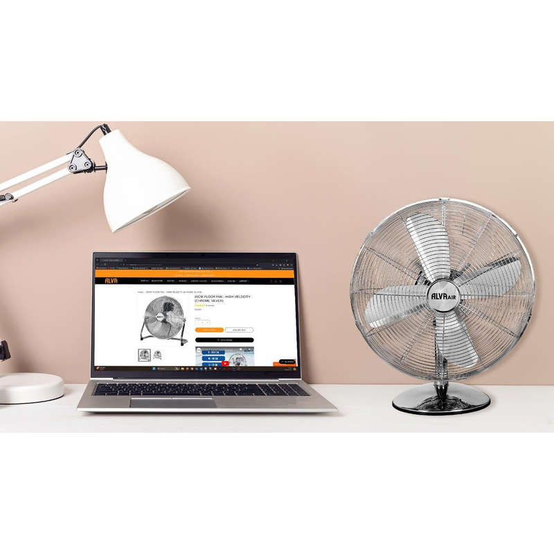 Alva 30Cm Metal Desk Fan (Chrome)
