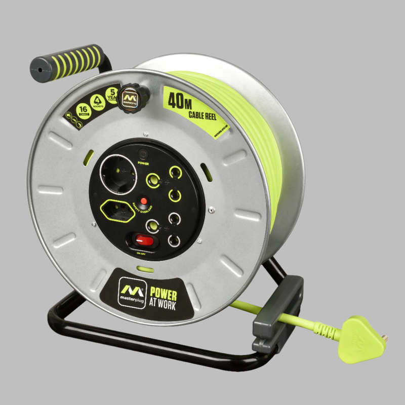 Pro Xt 40m Heavy Duty Cable Reel 4 Socket With Switch