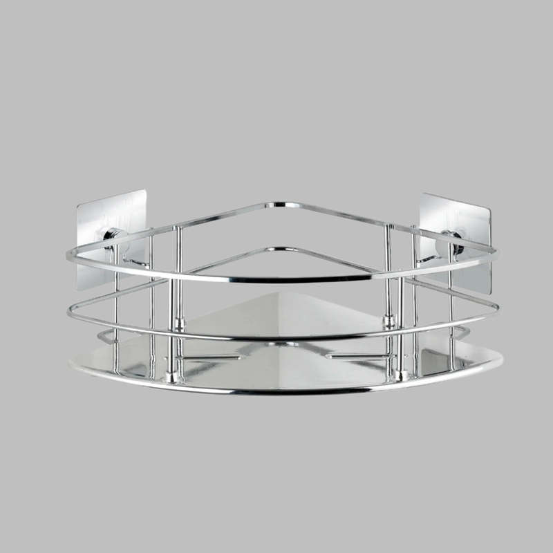 Wenko Turbo-Loc Corner Shelf Quadro Range - S/Steel - No Drilling