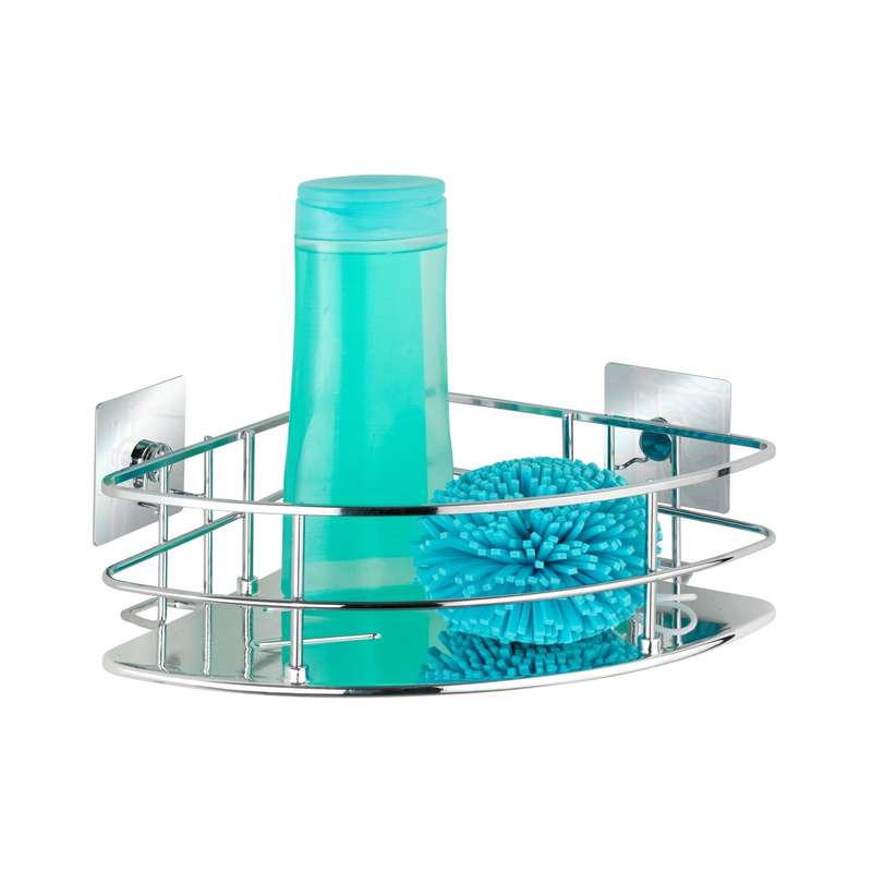 Wenko Turbo-Loc Corner Shelf Quadro Range - S/Steel - No Drilling