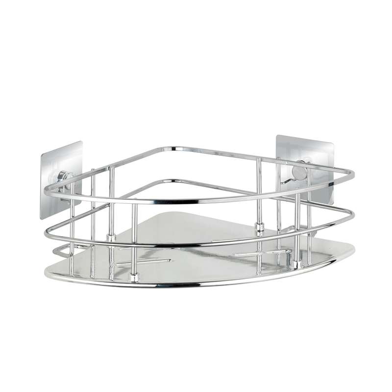 Wenko Turbo-Loc Corner Shelf Quadro Range - S/Steel - No Drilling