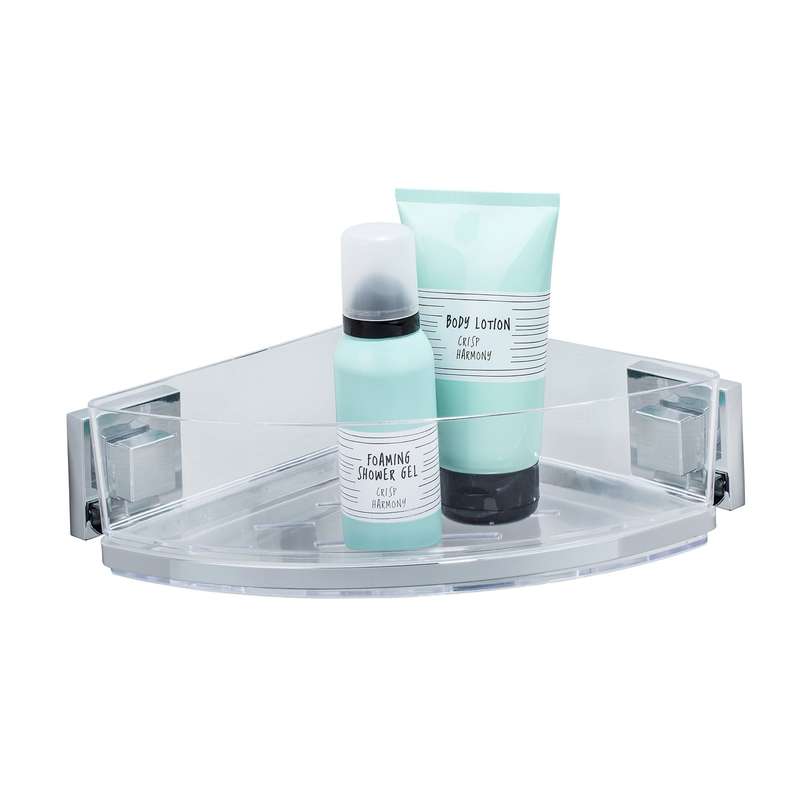 Vacuum Loc Corner Shelf Quadro Range S/Steel No Drilling