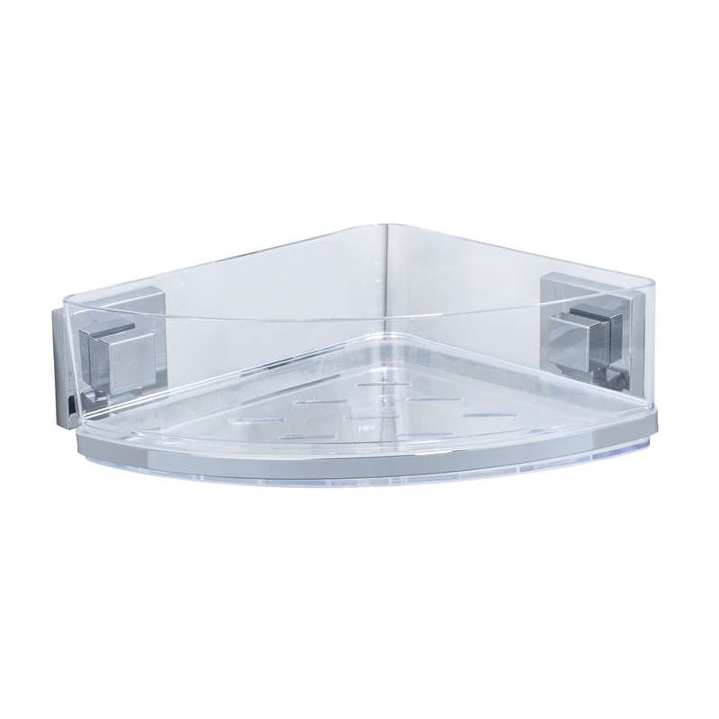 Vacuum Loc Corner Shelf Quadro Range S/Steel No Drilling