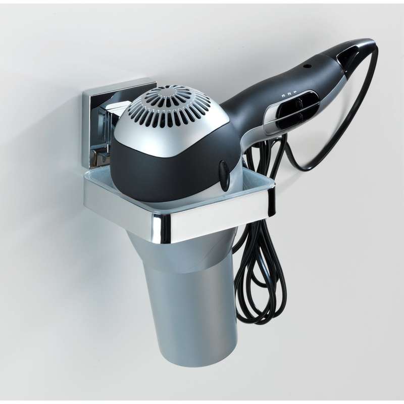 Vacuum Loc Hair Dryer Holder Quadro Range S/Steel No Drilling