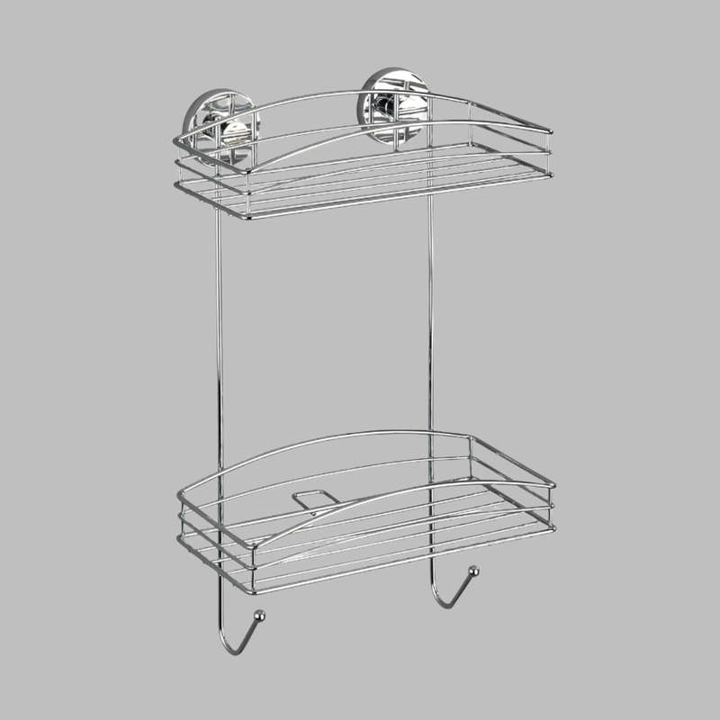 Wenko Vacuum-Loc 2-Tier Wall Rack - No Drilling Required