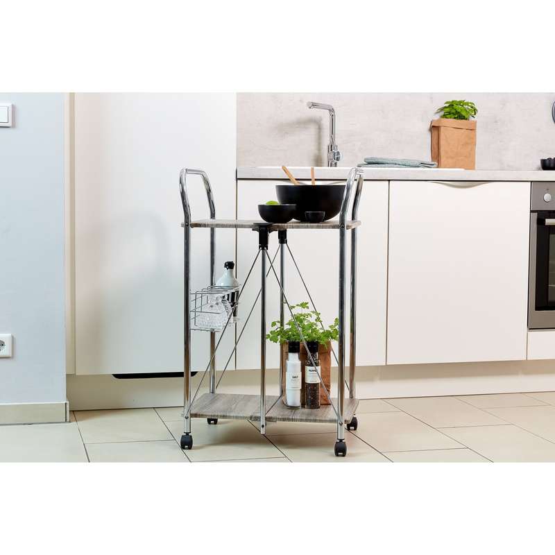 Serving Trolley Foldable Liky Range Wood Metal