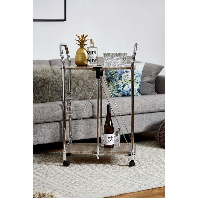 Serving Trolley Foldable Liky Range Wood Metal