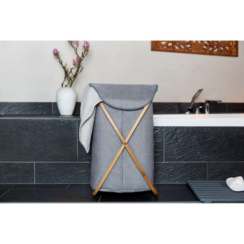 Laundry Basket 79 L Bahari Bamboo Grey