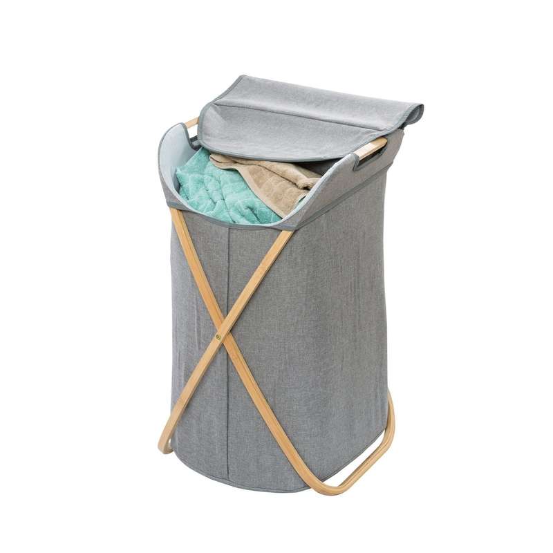 Laundry Basket 79 L Bahari Bamboo Grey