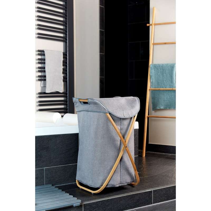 Laundry Basket 79 L Bahari Bamboo Grey