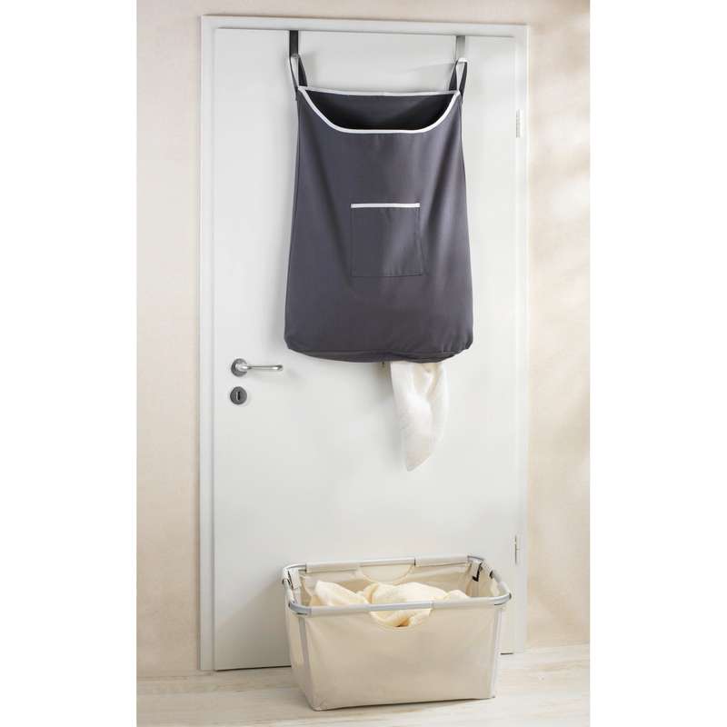Wenko Over The Door Cloth Laundry Basket Canguro Range - Grey