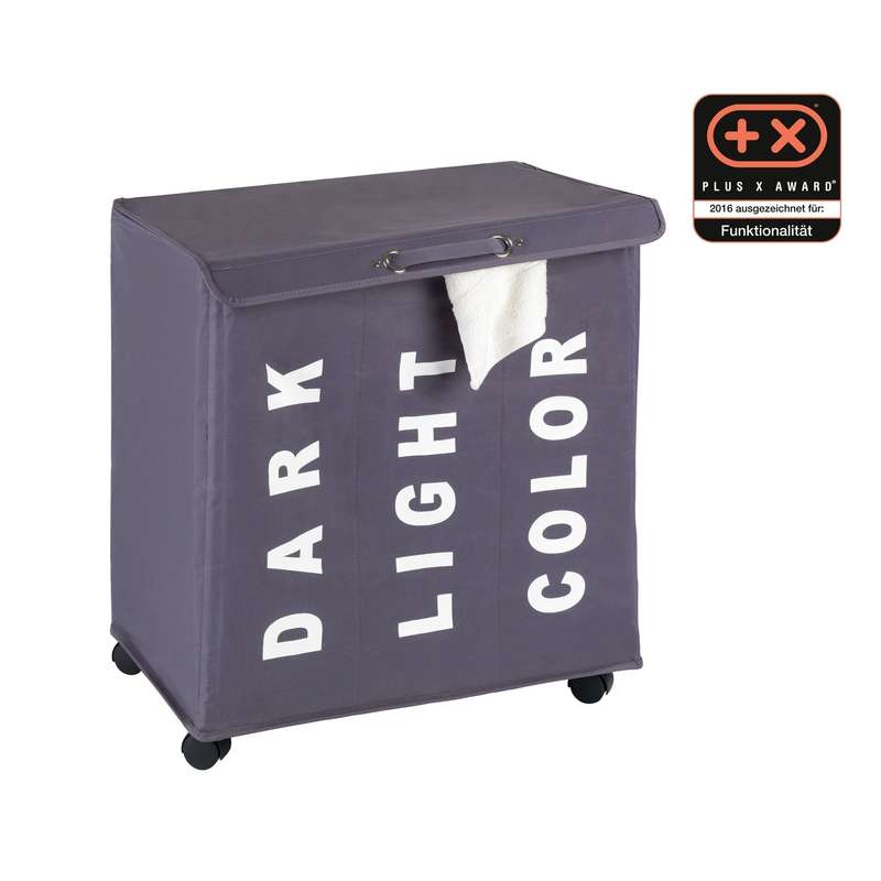 Laundry Basket 116 L 3 Compartment Trivo Grey