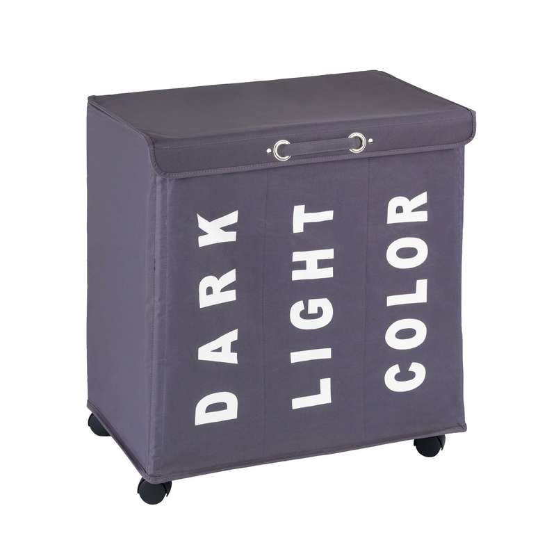 Laundry Basket 116 L 3 Compartment Trivo Grey